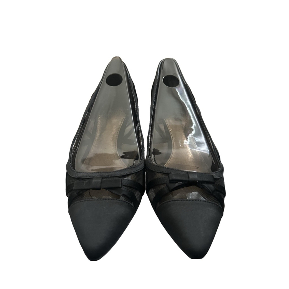 NIB Women's Adrianna Papell Black Satin Heels Size 7M
